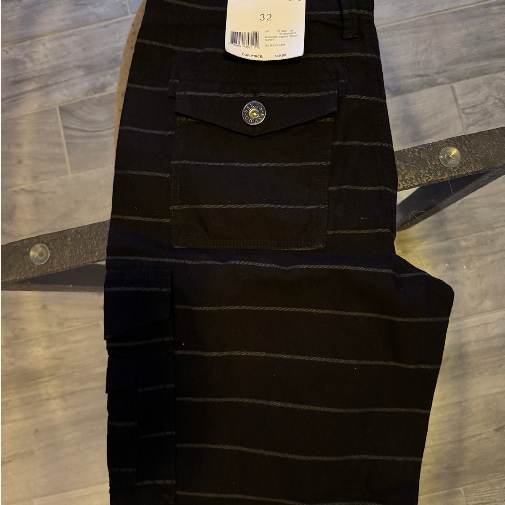 Men's Black Striped Shorts